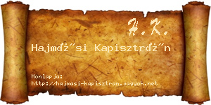 Hajmási Kapisztrán névjegykártya